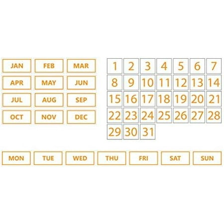 

Whiteboard Calendar Magnet Bundle (Dates Days Of The Week Months) By DCM Solutions (Orange Inverted 0.5 X0.5 )