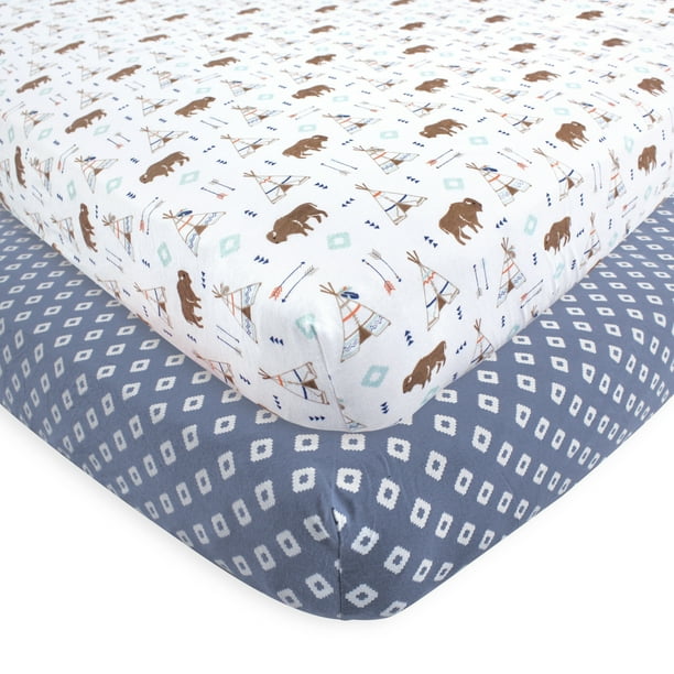 Hudson Baby Boy And Girl Fitted Crib Sheet 2 Pack Teepee