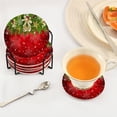 thumbnail image 4 of Coasters Set of 6, Winter Snowflakes Floral Coasters with Holder Cotton Woven Drink Coasters Set Cup Coasters for Coffee Table Coasters for Drinks Absorbent Home Decor Aesthetic, 4 of 7