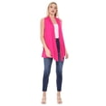 thumbnail image 4 of Women's Casual Solid Comfy Sleeveless Draped Open Front Cardigan S-3XL, 4 of 5