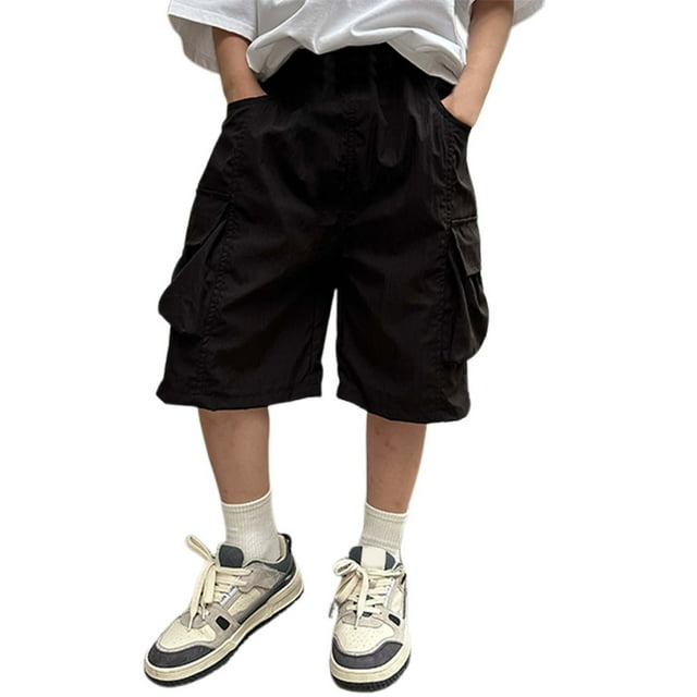 Pantalon pour Garçons pour Usage Quotidien Coupe Ample Style Utilitaire Polyvalent Idéal pour Âges 4 14a Durable et Confortable Lavable à la Machine et à la Main Pantalon à Rayures Bébé Pantalon de Survêtement Extra Long Garçons Tout-Petit Garçon Noir 4-5a