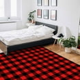 thumbnail image 5 of Area Rugs Indoor Non-Slip Rectangle Rug 2.7x5 Ft Black Red Retro Plaid Pastoral Plaid Vintage Style Rug Rubber Backing Floor Mats Non Shedding Home Decor Carpet for Entryway Living Room, 5 of 8