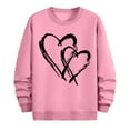 thumbnail image 4 of Men's Valentine's Sweatshirt Long Sleeve Crewneck Heart Print Pullover Loose Top for Romantic Pink XL, 4 of 6
