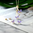 thumbnail image 3 of Gem Stone King 2.13 Ct Blue Tanzanite 18K Yellow Gold Plated Silver Pendant and Earrings Jewelry Set, 3 of 4