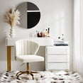 thumbnail image 3 of Tina's Home Swivel Vanity Chair with Gold Legs for Home Office, Adjustable Height Rolling Desk Chair for Vanity, 3 of 12