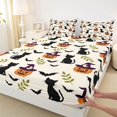 thumbnail image 3 of Manfei Cartoon Halloween Fitted Sheet Full,Pink Pastel Bat Bed Set,3pcs,1 Fitted Sheet and 2 Pillowcases, 3 of 6