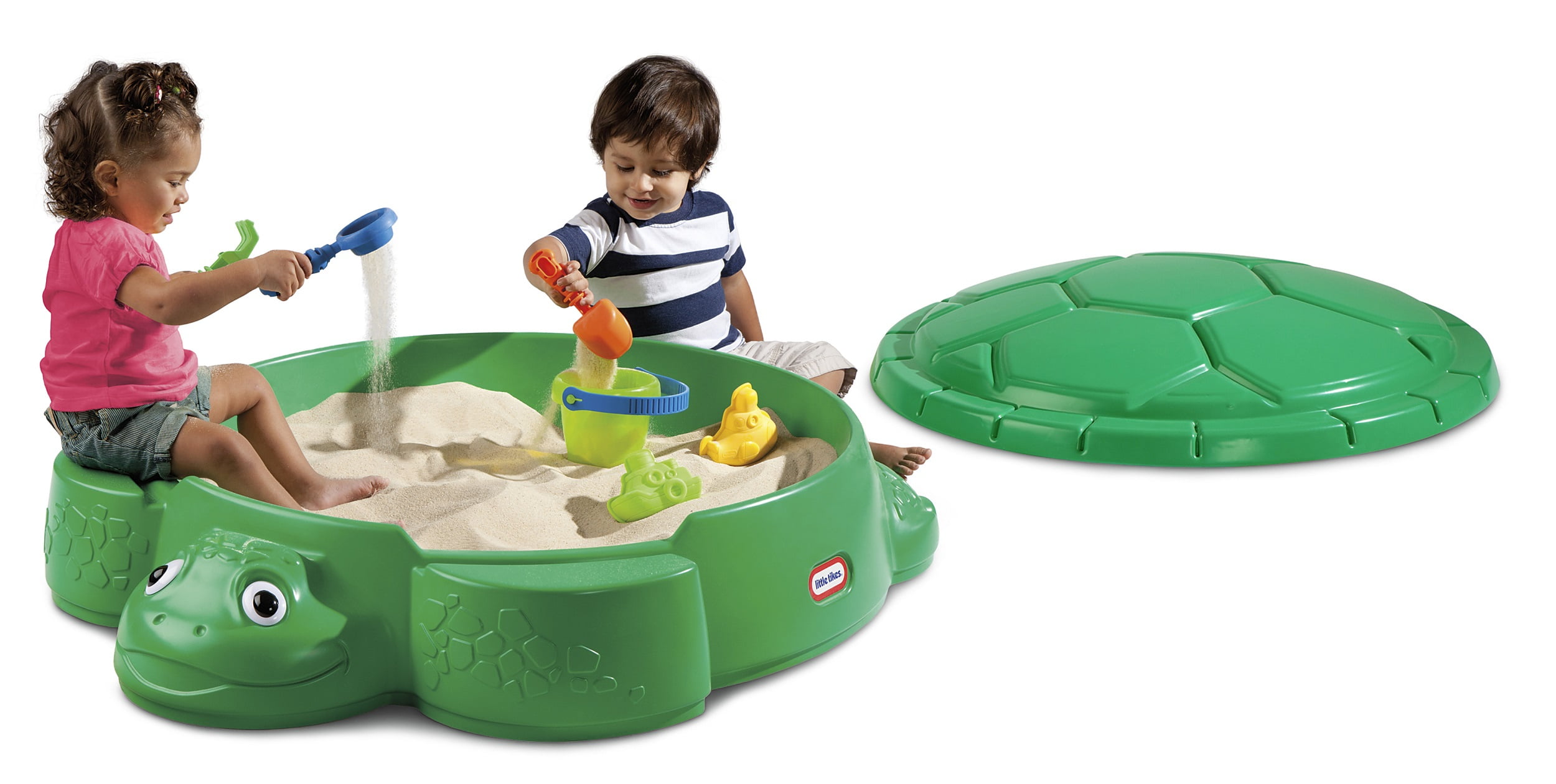 Classic Turtle Sandbox Friendly Moulded in Face Large Area Sand Play Removable 