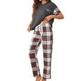 thumbnail image 2 of Blmnix Cute Pajama Sets for Women Loungewear Sleep Pants Short Sleeve Winter Clothing, 2 of 7