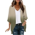 thumbnail image 1 of Tops de Manga Larga de las Mujeres Impresión Casual Blusa Suelta 3/4 Manga Tops de Manga Larga de las Mujeres Moda Cubrir el Cardigan, 1 of 5