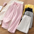 thumbnail image 7 of TIREOW Girls Straight Leg Sweatpants, Teen Girls Baggy Sweat Pants, Elastic Drawstring Waist Casual Solid Athletic Joggers (Black, 9-10 Years), 7 of 7