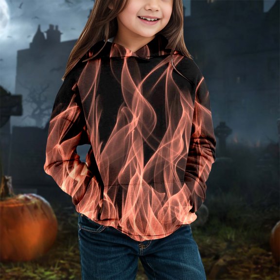 Hpapadks Boys Hoodies Kids Long Sleeve Print Hoodie Casual Pullover Top Wear Baby Sweatshirt Black 4-5 Years