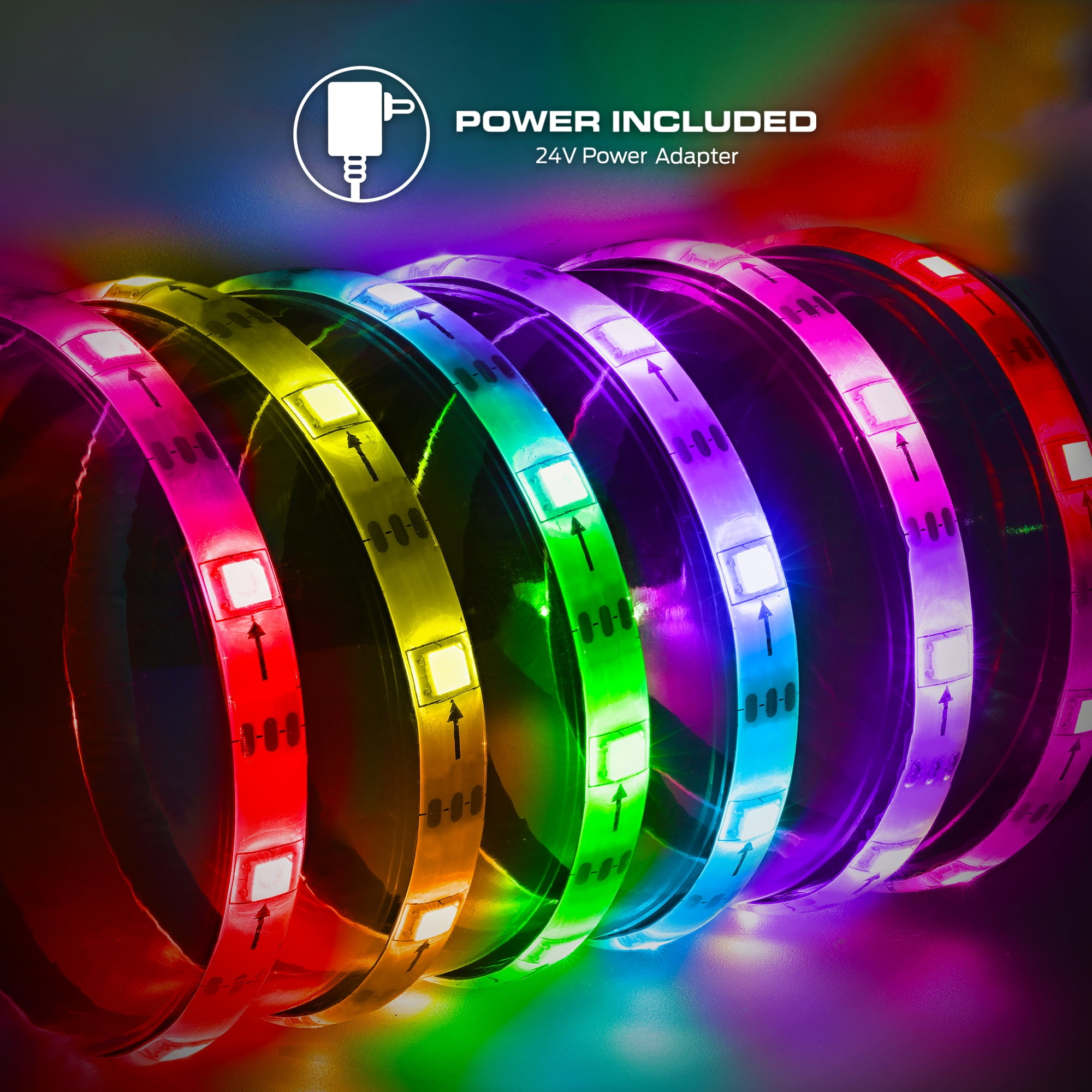 Monster Smart 100ft Indoor Multi-Color Flow LED Light Strip, Sound Reactive, Razer, Corded Electric
