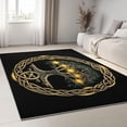 thumbnail image 4 of Washable Area Rug 5x7 ft Abstract Black Gold Tree of Life Living Room Rugs, Soft Low Pile Rug, No-Slip Floor Carpet, for Bedroom Dining Room Farmhouse Home Office 3D Print Rug, 4 of 7