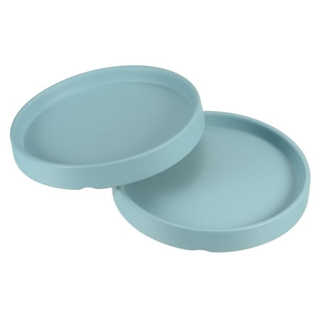 Plant Pot Saucers 4.5 Inch  2 Pack Ceramic Round Flower Drip Tray for Indoor Outdoor  Turquoise