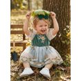 thumbnail image 6 of BemeyourBBs Baby Girls First Birthday Outfit 1st Birthday Party Dress Newborn Fairy Tulle Tutu Romper Dress Fly Sleeve Floral Embroidery Bodysuit Princess Party Cake Smash Dresses Headband, 6 of 9