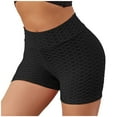 thumbnail image 4 of YYDGH Butt Lifting Yoga Shorts for Women Back Bow Tie High Waist Hot Pants Textured Sports Gym Running Beach Shorts Black M, 4 of 6
