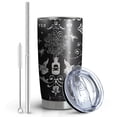 thumbnail image 2 of 20oz Tumblers Black Halloween Letter Bat Pattern Stainless Steel Vacuum Insulated Double Wall Travel Tumbler Cups Mug with Lid and Straw,Cleaning Brush for Cold & Hot Drinks, 2 of 7