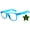 Blue / Clear, variant on Retro Sunglasses - Glow in the Dark Pink Frame / Clear Lens