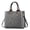 Gray, variant on Black Floral - Embossed Leather Tote with Detachable Strap