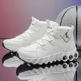 thumbnail image 3 of CORASUN Men's White Athletic Sneakers with Air Cushion, Waterproof PU Leather Lightweight Non-Slip Running Shoes for Men & Teens, Gym and Daily Casual, 3 of 9