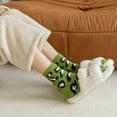 thumbnail image 4 of ITSAME Womens Fuzzy Socks, Thickened Warm Leopard Mid-Length Comfy Home Socks Green Free Size, 4 of 4