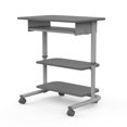 thumbnail image 4 of Stand Up Desk Store Adjustable Height Mobile Laptop Workstation with Retractable Keyboard Tray (Silver Frame/Dark Gray, 29” Wide), 4 of 5