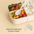 thumbnail image 4 of Lonchera, Bento Box, Lonchera portátil de doble capa, Calentada en microondas, Diseño de 2 niveles, Estructura de metal, Para oficina, Arroz, Almacenamiento de alimentos, Ideal para viajes,, 4 of 8