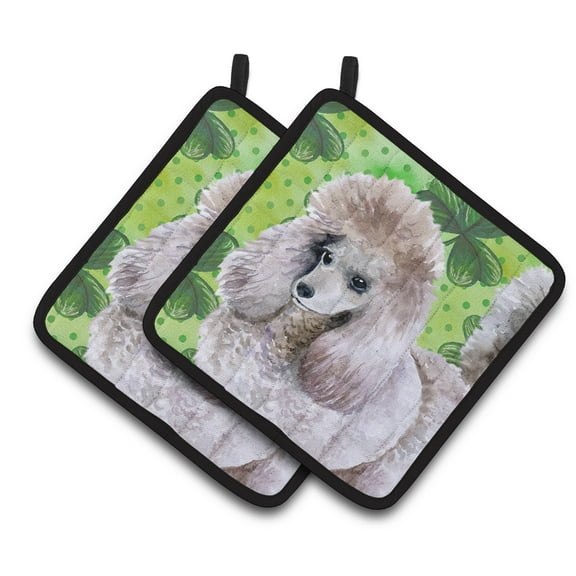 Caroline's Treasures Poodle St Patrick's Pair of Pot Holders