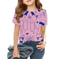 thumbnail image 2 of NinXxx Girls Summer Loose Short Sleeve Outdoor School Tee Pink 1-2 Years, 2 of 4