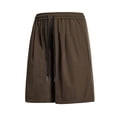 thumbnail image 2 of lcziwo Men Solid Color Shorts Knee Length Elastic Waist Hiking Shorts Big and Tall Beach Fishing Golf Drawstring Dress Shorts with Pockets Coffee L, 2 of 5