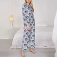 thumbnail image 3 of Fotbe Donut with the USA Fag Pattern Long Sleeve Pajama Set for Women,Sleepwear Set,2-piece Loungewear Set,Soft PJs Comfy Nightwear with Pockets -Medium, 3 of 7