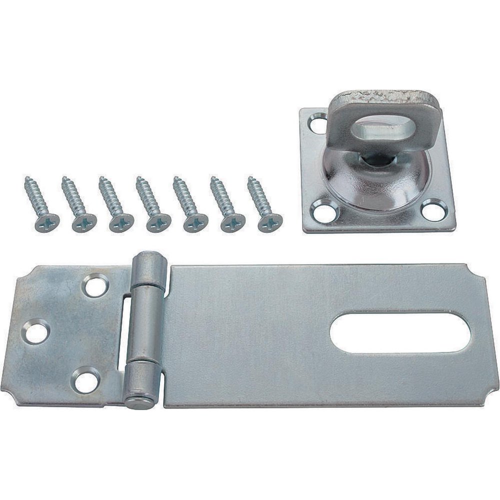ProSource Swivel Staple Safety Hasp 31/2 In L Riveted Pin Steel Zinc
