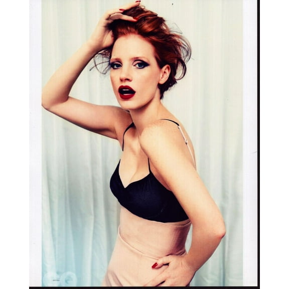 Jessica Chastain In Black Bra With Hand On Hip Photo Print (16 x 20) - Item # MVM55111