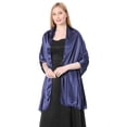thumbnail image 2 of Hanerdun Womens Satin Shawl Wraps Wedding Party Scarf Soft Scarves for Bridal Evening Dresses Navy Blue, 2 of 5