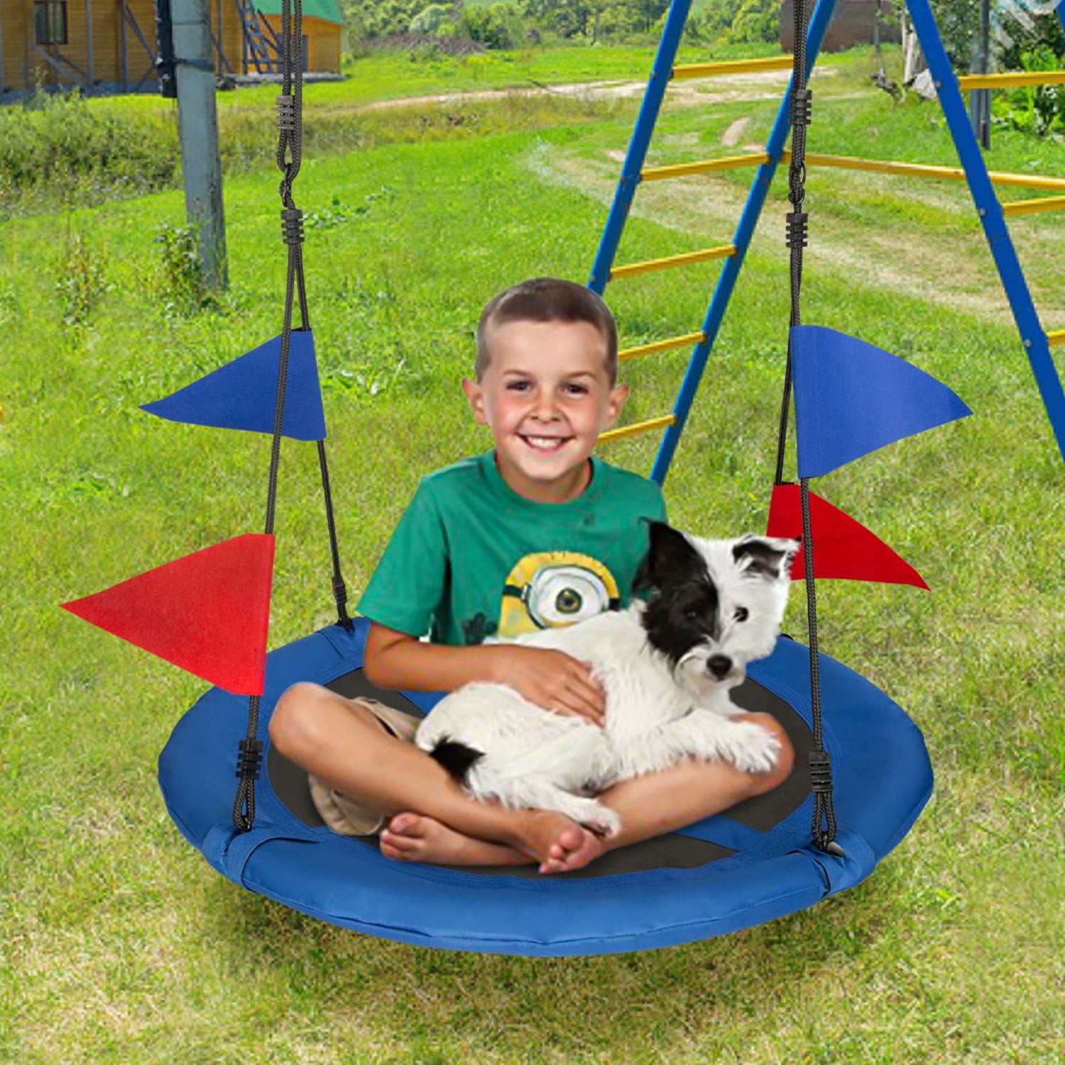 Kinbor 40” Outdoor Tree Swing Flying Saucer Swing Round Swing Seat, for