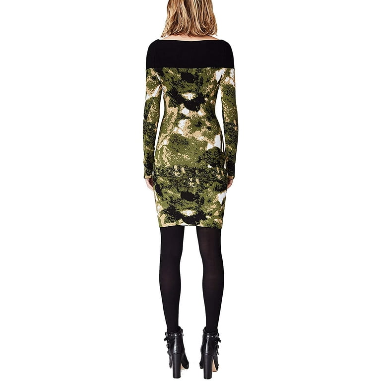 Nicole Miller Artelier CAMOUFLAGE Camo Double Knit Dress US Large