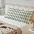 thumbnail image 5 of Sage Green Check Long Body Pillow Cover 20x60 Inch, Modern Rustic Green Buffalo Plaid Decorative Pillowcase with Zipper, Microfiber Pillow Protector, Soft Breathable Long Pillowcases for Women, 5 of 9