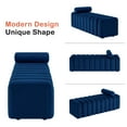 thumbnail image 2 of MCombo Waiting Room Benches, Guest Reception Lobby Chairs for Salon, Velvet Upholstered Ottoman for Bedroom Entryway 4698 (Blue), 2 of 9