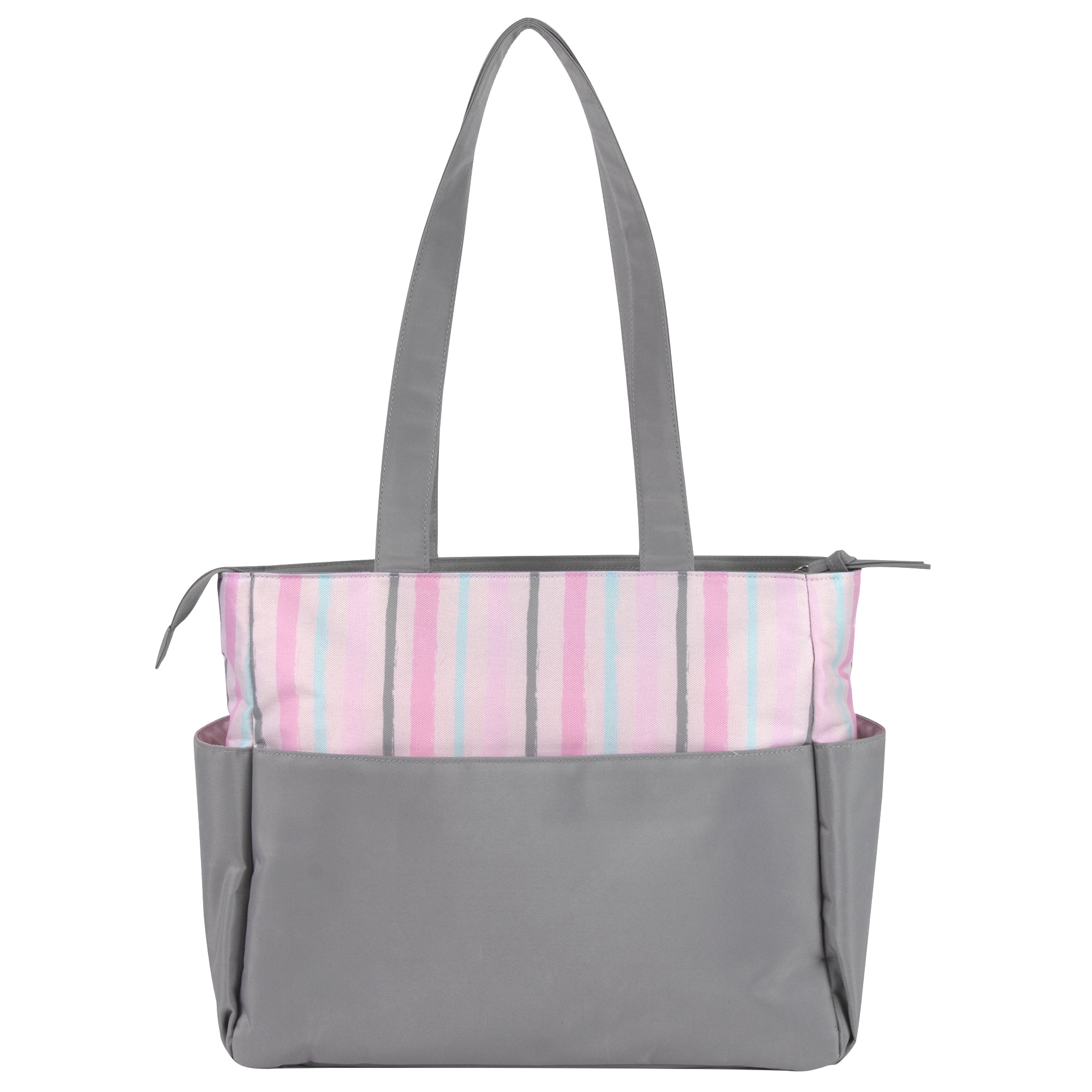Baby Essentials Water Resistant Rainbow Tote Diaper Bag with Changing Pad, Multicolor, 5 Piece