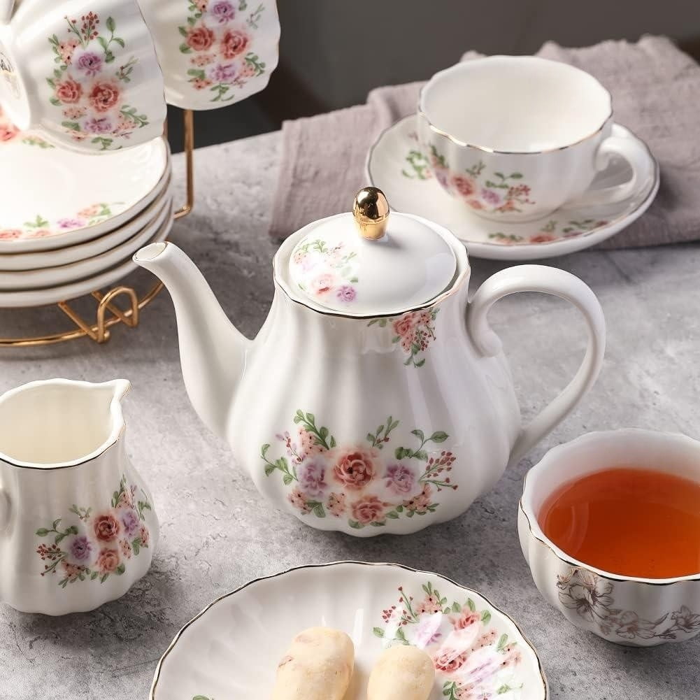 Porcelain Tea Sets British Royal Series, 8 OZ Cups & Saucer