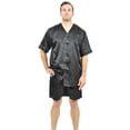 thumbnail image 2 of Up2date Fashion's Men's Satin Short-Sleeve V-Neck Pajama Set with Shorts, 2 of 2