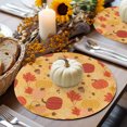 thumbnail image 6 of Thanksgiving Round Braided Placemats Set of 8, Cartoon Pumpkin Maple Leaf Heat Insulation Place Mats Washable Non-Slip Table Mats for Kitchen Dining Party, 15 Inches, 6 of 9