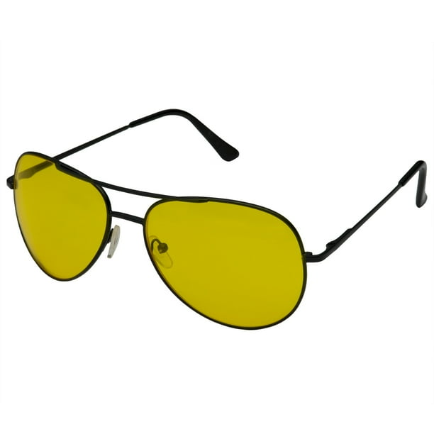 Grinder Punch Aviator Sunglasses HD Yellow High Contrast Lens