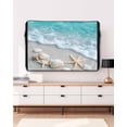 thumbnail image 3 of Teal Beige Outdoor TV Cover 30 to 32 inch Beach Starfish Seashell Sand Sea Waves Scenery Waterproof Dustproof TV Covers for Outside with Zipper Remote Control Pocket Flat Screen Protectors, 3 of 7