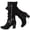 BlackZPU 128, variant on LOVE STEETLY Women's Knee High Slouchy Chunky Heel Boots, Side Zipper Round Toe Faux Leather Casual Comfort Versatile Boot