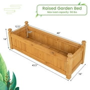 Resenkos Raised Planter Boxes, Large Space Elevated Flower Beds,Wooden Rectangular Garden Bed with Drainage System-Natural