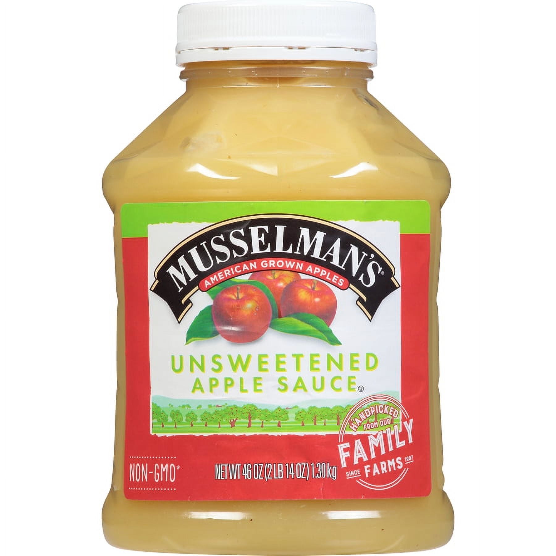 (4 pack) Musselman's Unsweetened Applesauce, 46oz Jar