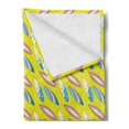 thumbnail image 2 of Surfboard Soft Flannel Fleece Throw Blanket, Summertime Activities Hobby Fun Leisure Time Theme Beach Surfing Youth, Cozy Plush for Indoor and Outdoor Use, 50" x 60", Yellow Pink Blue, by Ambesonne, 2 of 5