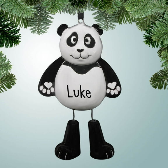 Panda with Dangling Feet - Personalized Christmas Ornament - Perfect Stocking Stuffer - Great Gift Ideas