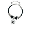 thumbnail image 2 of Delight Jewelry Silvertone Large Script Letter - L - 3/4'' Disc - Granddaughter Celtic Knot Leather Bead Bracelet, 7"+2" Extender, 2 of 4